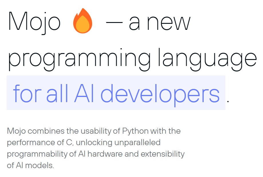 Mojo a new programming language